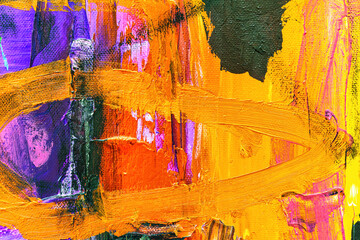 Colorful abstract oil painting art background. Texture of canvas and oil.