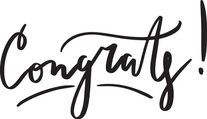 Congrats lettering. Handwritten modern calligraphy, brush painted letters. Inspirational text, vector illustration.