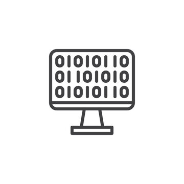 Binary code line icon