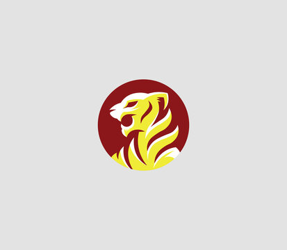 The head of a scary Panther. Beautiful logo for sports teams.	