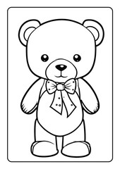 Coloring book page for children girl kids with cute cartoon vector illustration printable theme