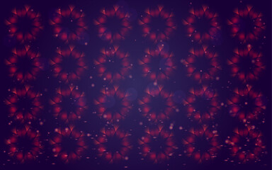 Floral modern abstract presentation background. Luxury paper cut background. Abstract decoration, golden pattern, halftone gradients, 3d Vector illustration. Dark blue purple background