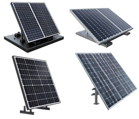 A collection of portable and movable solar panels, Generative AI