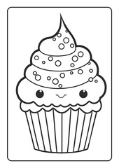 Coloring book page for children girl kids with cute cartoon vector illustration printable theme