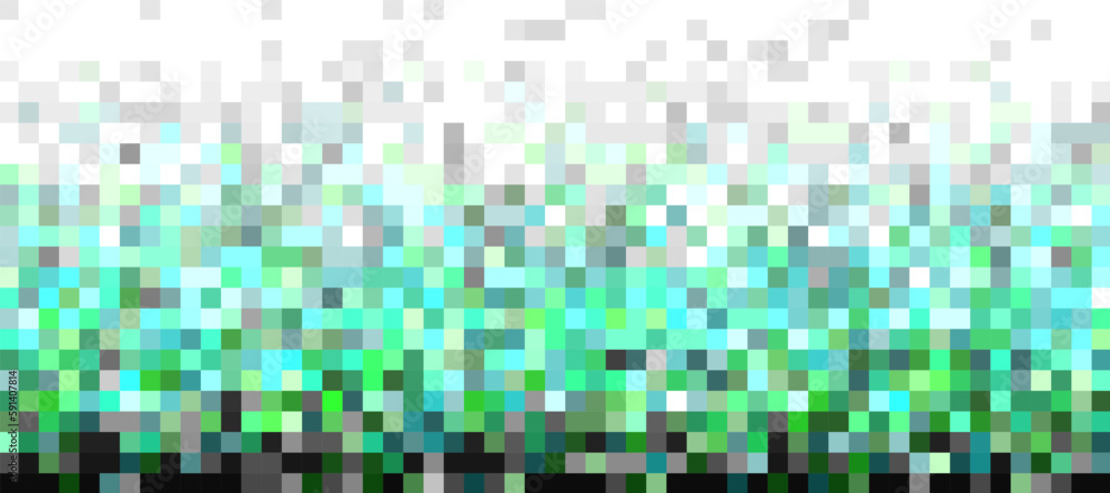 Poster random green gradient of pixels pattern. shuffled pixels texture background. classic pixel art. vect