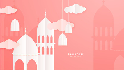 ramadan kareem islamic greeting card background vector illustration