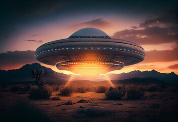 Fototapeta na wymiar ufo or alien spaceship. Generative AI
