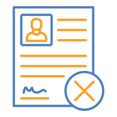 Denied Blue & Orange Line Icon