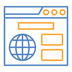 Browser Blue & Orange Line Icon