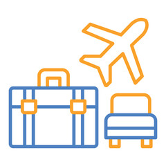 Vacation Blue & Orange Line Icon