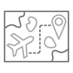 Route Greyscale Line Icon