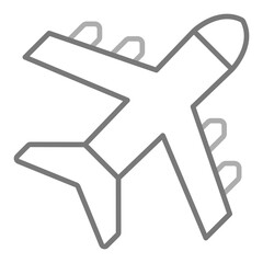 Plane Greyscale Line Icon
