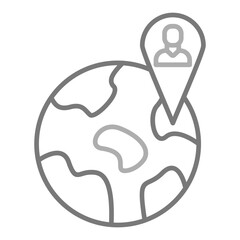 Citizenship Greyscale Line Icon