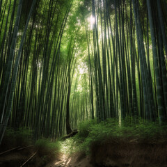 Obraz premium Thick Bamboo Forest