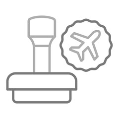 Stamp Greyscale Line Icon