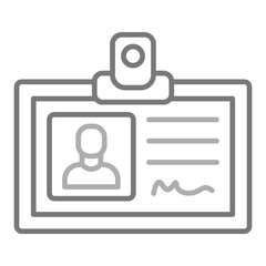 Id card Greyscale Line Icon
