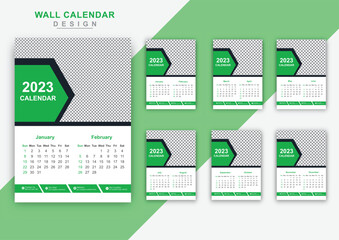 2023 new year page wall calendar in corporate business