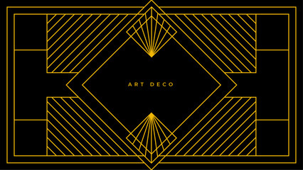 Flat art decoration vector black gold design background