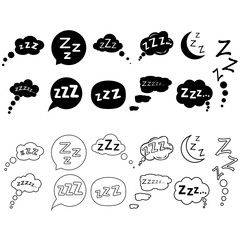 Zzz icon vector set. sleep illustration sign collection. relaxation symbol or logo.
