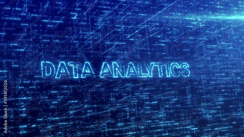 Aufkleber data analytics concept over blue futuristic technology network with digital cyberspace background