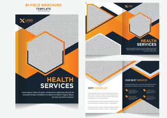 Health care Bi-fold Brochure Template Multipurpose company profile back and inside pages Template