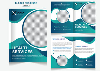 Modern healthcare company service bifold brochure medical Company Profile design template