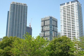 Obraz na płótnie Canvas skyscrapers in downtown city