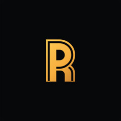 letter r logo design line art color
