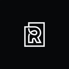 r initial logo design abstract icon