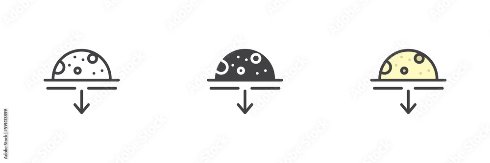 Poster moonset different style icon set