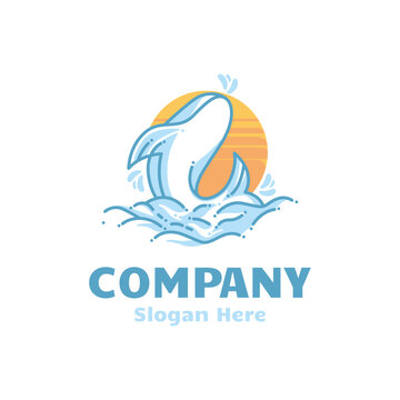 Whale logo creative icon vector design. Logo design inspiration