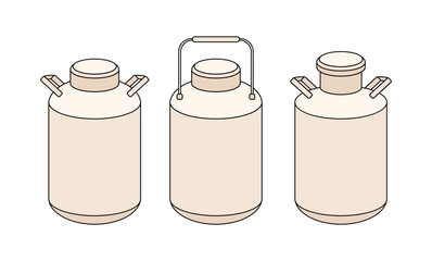 Milk container can icon vector outline illustration. Hand drawn doodle line contour drawing isolated on white background.