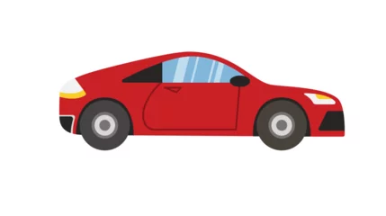 Rollo Concept Car. This is a flat vector cartoon concept illustration of a red car on a white background, commonly used in web design. Vector illustration. © Andrey