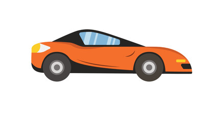 Concept sport car. This is a flat vector cartoon concept illustration of a sporty orange car on a white background, commonly used in web design. Vector illustration.