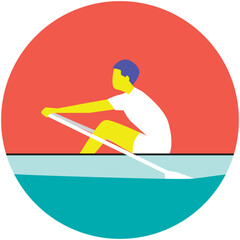 icône, homme aviron