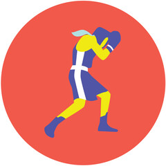 Fototapeta premium icône femme boxe
