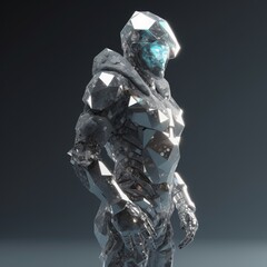 Coin miner robot. Isolated ai illustration. Business technology. Internet communication. Internet network.