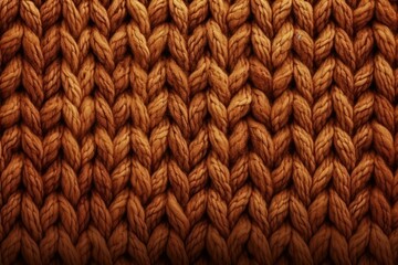  Texture of smooth knitted fabric with a pattern. Top view, close-up. Texture of woolen or cotton fabric. Wicker background. Generative AI