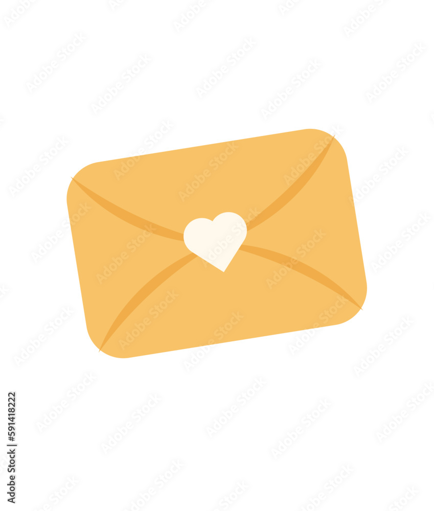 Poster concept cartoon medieval envelope. the illustration is a flat vector design of a fairy tale-themed e
