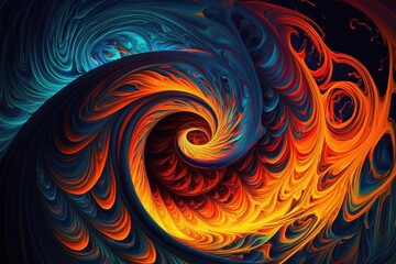 Naklejka premium Colored hurricane. Colorful texture swirl background Tornado of melted paint. Generative AI