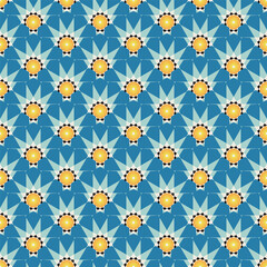 Abstract Art Deco Geometric Sun Shape Seamless Vector Pattern Spark Icon Trendy Fashion Colors Retro Concept Design