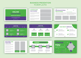 Online Education editable presentation slide templates or Online courses presentation template design