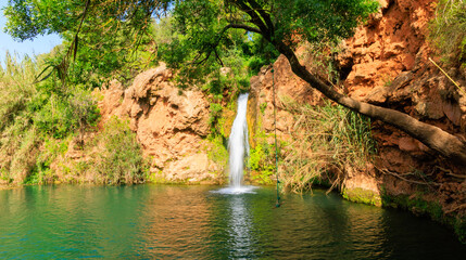 Beautiful tropical waterfall in Portugal (Tavira, Algarve)