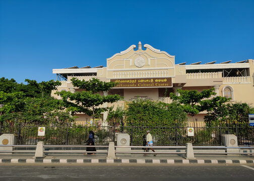 Chennai, , INDIA, Jan 23, 2022: Vivekananda House (known as Vivekanandar Illam in Tamil), an important landmark in Chennai is associated with the Sri Ramakrishna