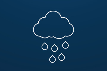 Isolated cloud on the blue background. Cloud icon for web. Vector EPS 10