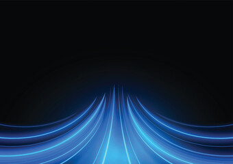 Modern abstract high-speed  light motion effect on black background. vector illustration.