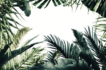 Naklejka na ściany i meble palm tree as seen from a ground-level view. Generative AI