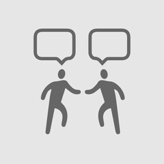 Handshake of two businessmen with bubbles. Vector icon eps 10.