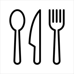 Cutlery icon. Spoon, forks, knife. restaurant business concept, vector illustration on white background