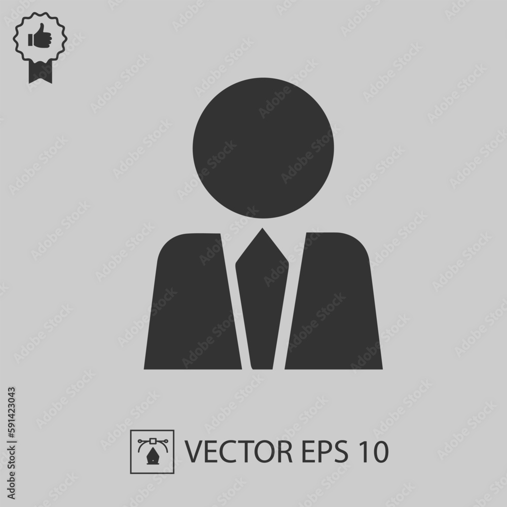 Wall mural businessman in suit silhouette. vector icon eps 10.